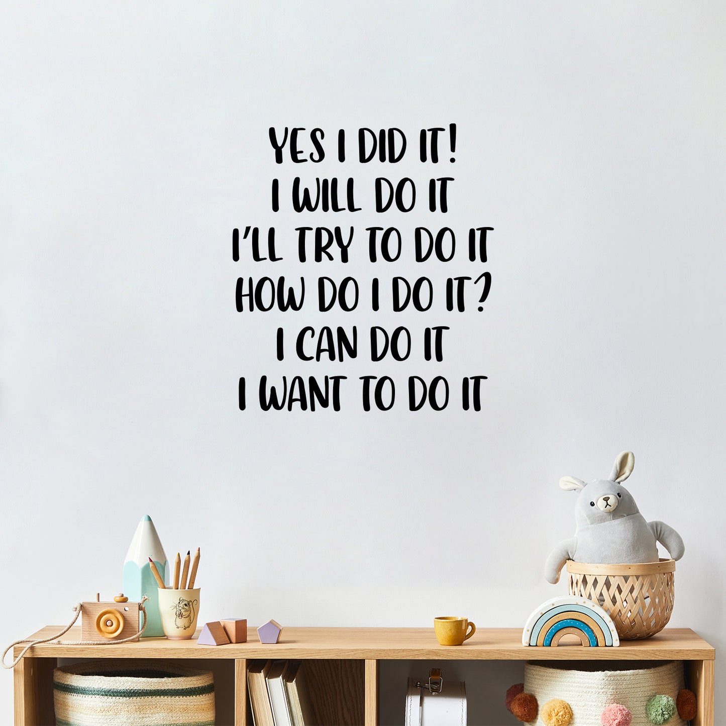 Vinyl Wall Art Decal - Yes I Did It! - 16.5" x 18.5" - Inspiring Lovely Educational Back to School Quote Sticker for Classroom Kids Room Home Kindergarten Fun Playroom Preschool Decor