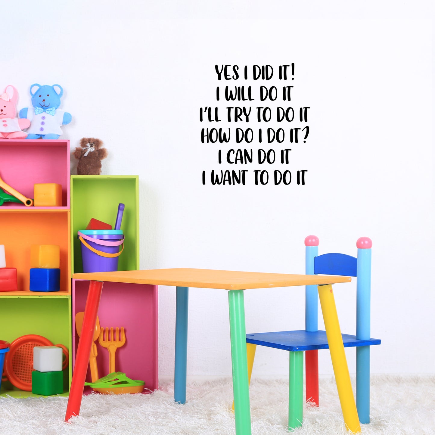 Vinyl Wall Art Decal - Yes I Did It! - 16.5" x 18.5" - Inspiring Lovely Educational Back to School Quote Sticker for Classroom Kids Room Home Kindergarten Fun Playroom Preschool Decor