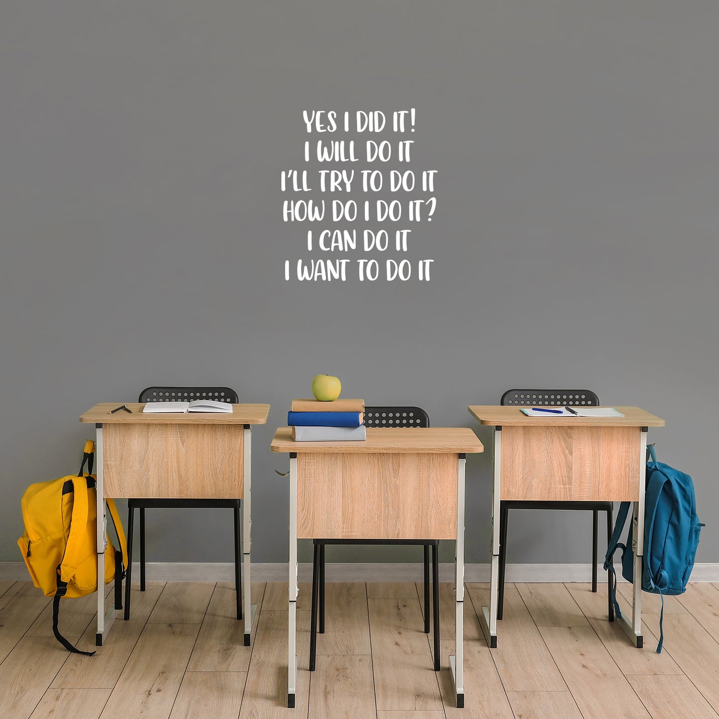 Vinyl Wall Art Decal - Yes I Did It! - 16.5" x 18.5" - Inspiring Lovely Educational Back to School Quote Sticker for Classroom Kids Room Home Kindergarten Fun Playroom Preschool Decor