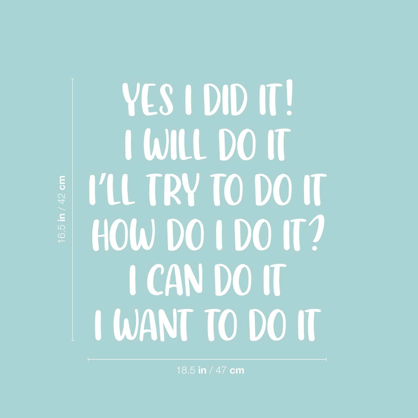 Vinyl Wall Art Decal - Yes I Did It! - 16.5" x 18.5" - Inspiring Lovely Educational Back to School Quote Sticker for Classroom Kids Room Home Kindergarten Fun Playroom Preschool Decor
