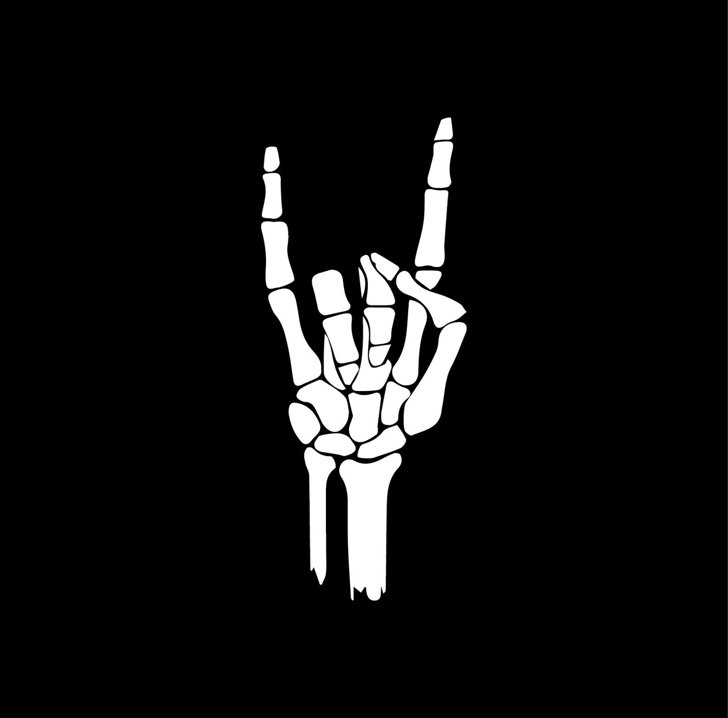 Vinyl Wall Art Decal - Skeleton Rock - 14" x 6" - Funny Trendy Cool Halloween Hand Design Sticker for Home Family Room Windows Doors Storefront Coffee Shop Classroom Office Spooky Decor
