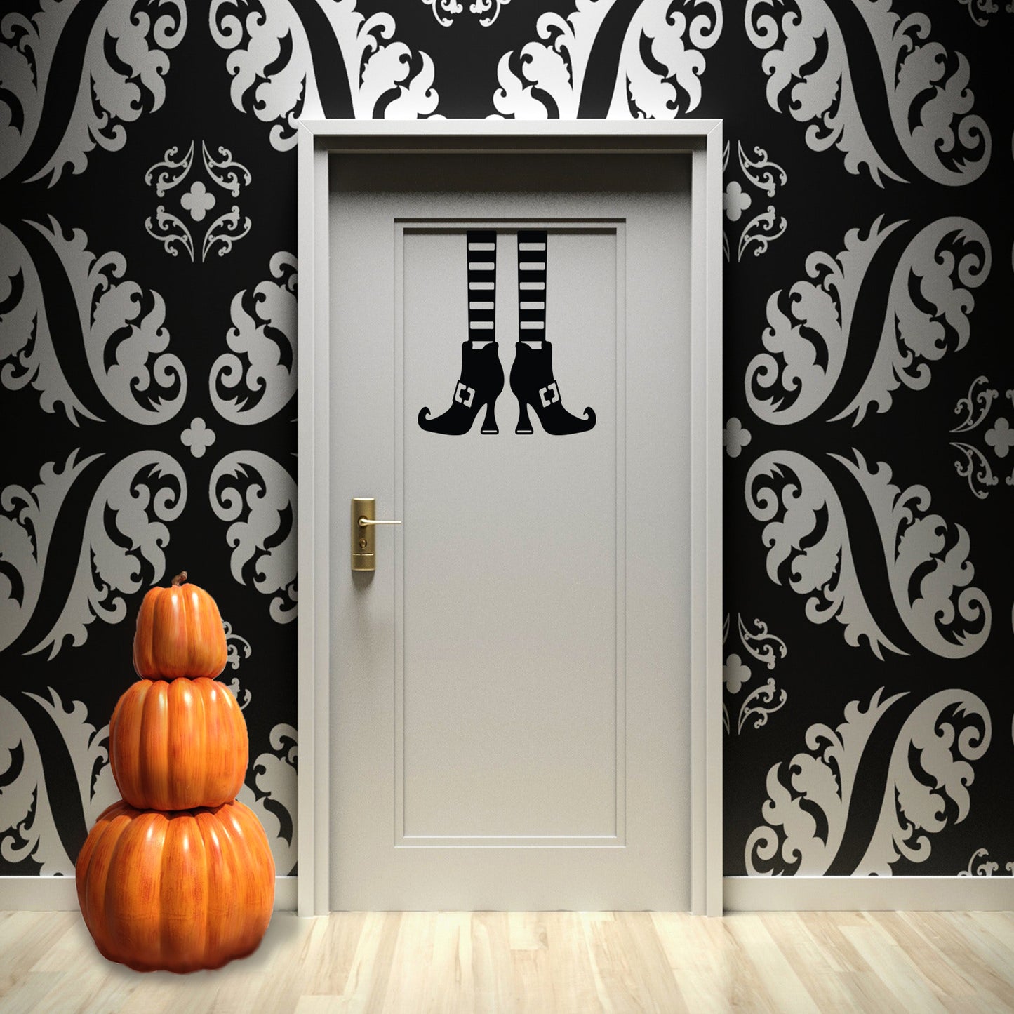 Vinyl Wall Art Decal - Witch Feet - 24" x 20" - Trendy Funny Cool Halloween Season Design Sticker for Home Living Room Windows Entry Hall Doors Storefront Coffee Shop School Spooky Decor