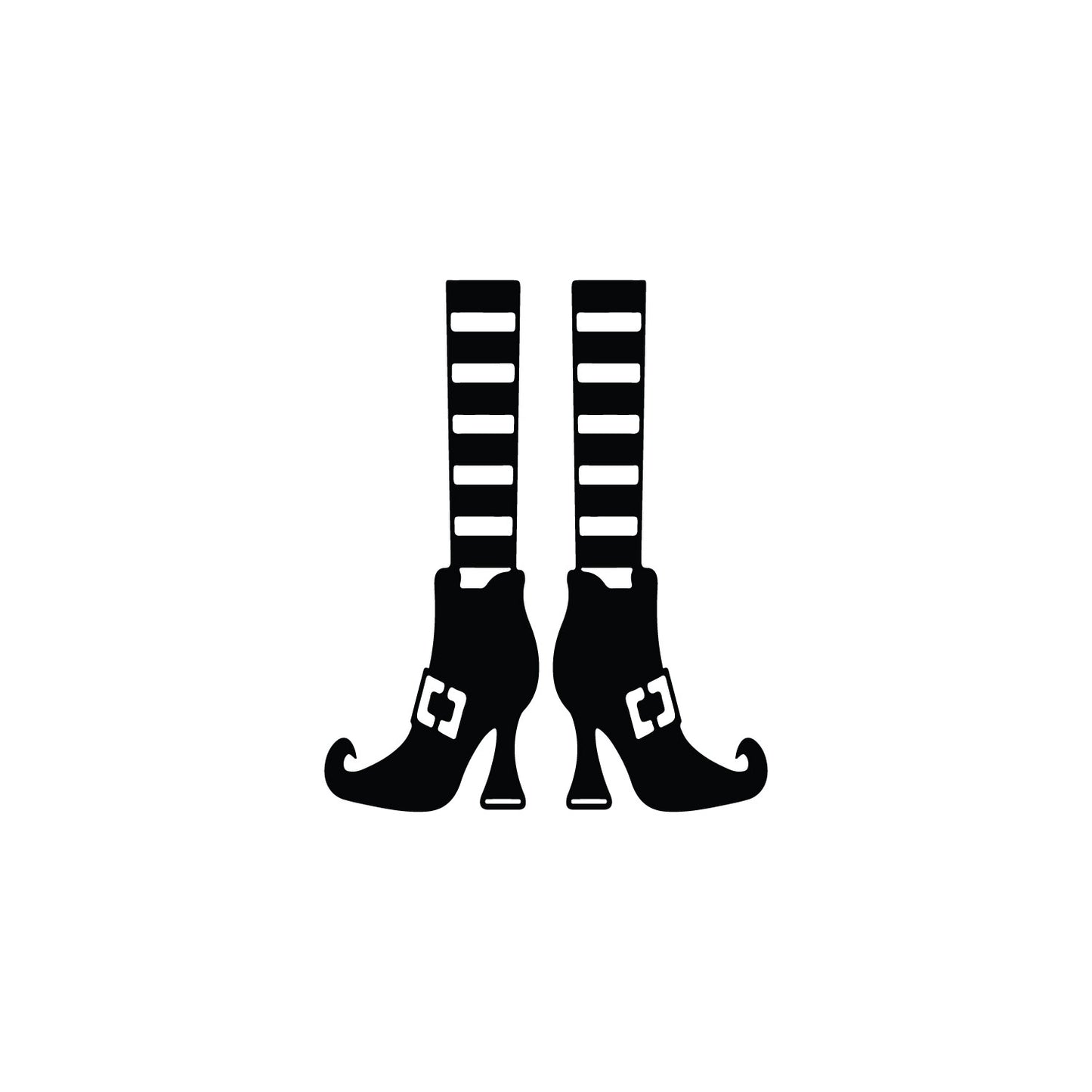 Vinyl Wall Art Decal - Witch Feet - 24" x 20" - Trendy Funny Cool Halloween Season Design Sticker for Home Living Room Windows Entry Hall Doors Storefront Coffee Shop School Spooky Decor