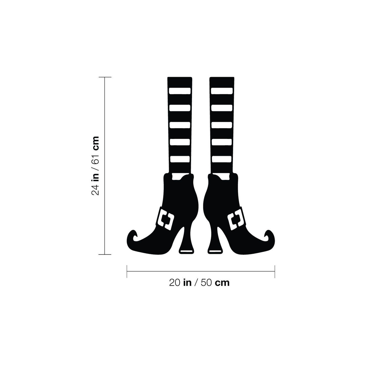 Vinyl Wall Art Decal - Witch Feet - 24" x 20" - Trendy Funny Cool Halloween Season Design Sticker for Home Living Room Windows Entry Hall Doors Storefront Coffee Shop School Spooky Decor