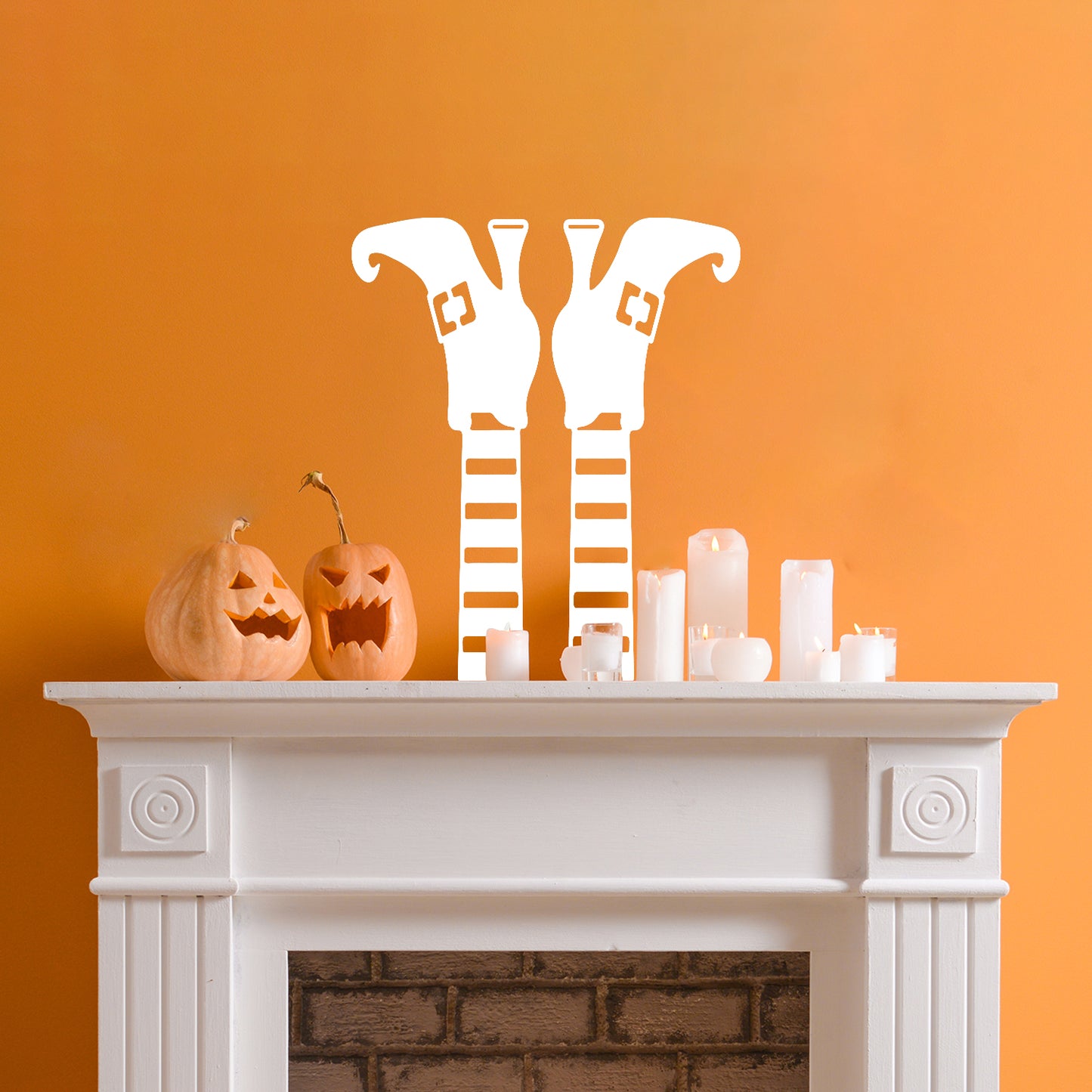 Vinyl Wall Art Decal - Witch Feet - 24" x 20" - Trendy Funny Cool Halloween Season Design Sticker for Home Living Room Windows Entry Hall Doors Storefront Coffee Shop School Spooky Decor