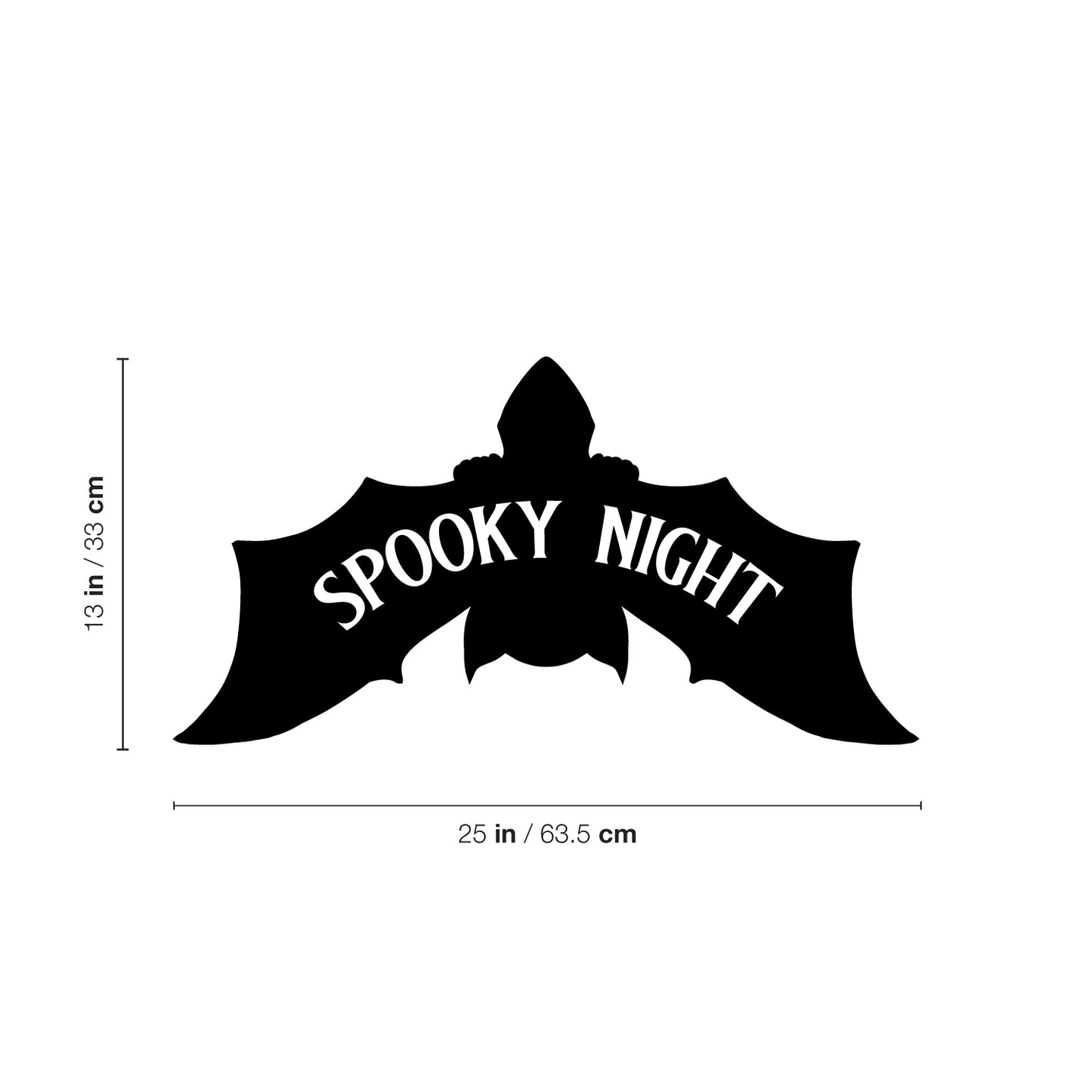 Vinyl Wall Art Decal - Spooky Night - 13" x 25" - Bat Design Seasonal Halloween Quote Sticker for Entryway Storefront Office Living Room Scary Spooky Decor