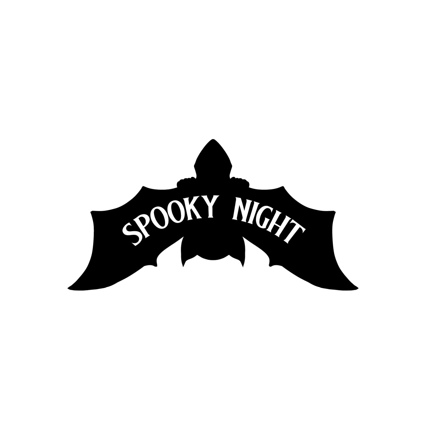 Vinyl Wall Art Decal - Spooky Night - 13" x 25" - Bat Design Seasonal Halloween Quote Sticker for Entryway Storefront Office Living Room Scary Spooky Decor