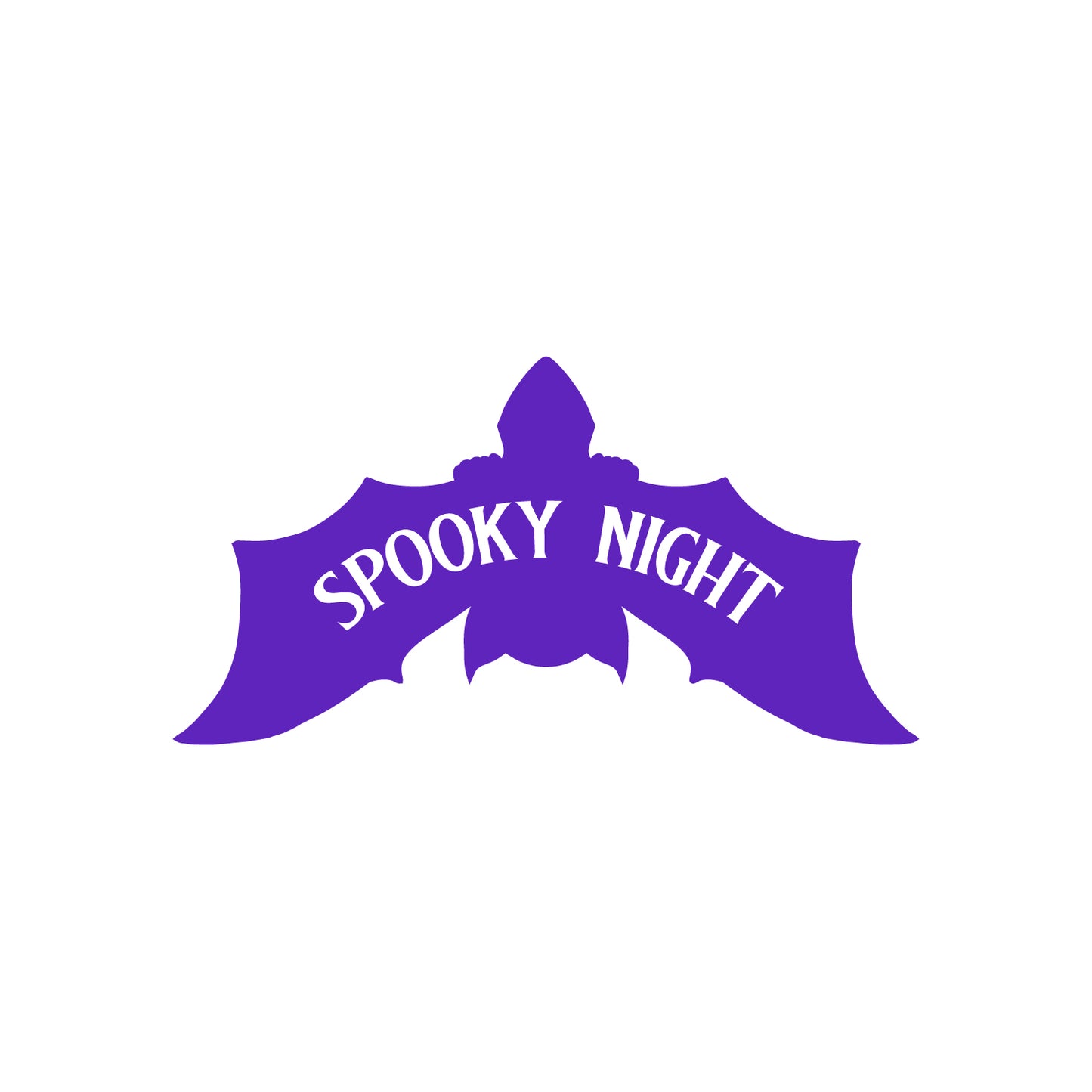 Vinyl Wall Art Decal - Spooky Night - 13" x 25" - Bat Design Seasonal Halloween Quote Sticker for Entryway Storefront Office Living Room Scary Spooky Decor