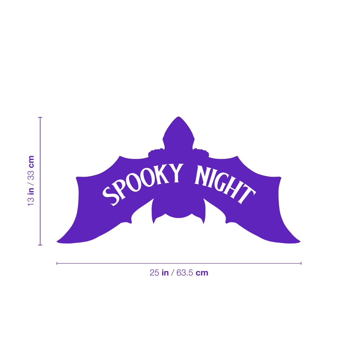 Vinyl Wall Art Decal - Spooky Night - 13" x 25" - Bat Design Seasonal Halloween Quote Sticker for Entryway Storefront Office Living Room Scary Spooky Decor