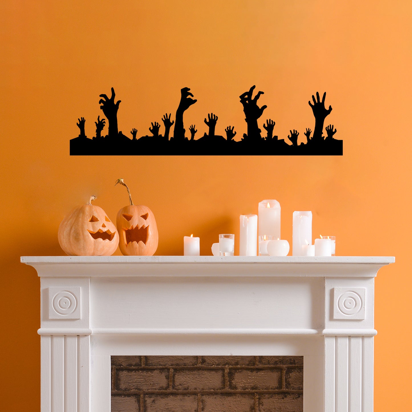 Vinyl Wall Art Decal - Zombie Hands Graveyard - 9" x 35" - Trendy Spooky Cool Halloween Season Design Sticker for Home Living Room Windows Entry Doors Storefront Coffee Shop School Decor
