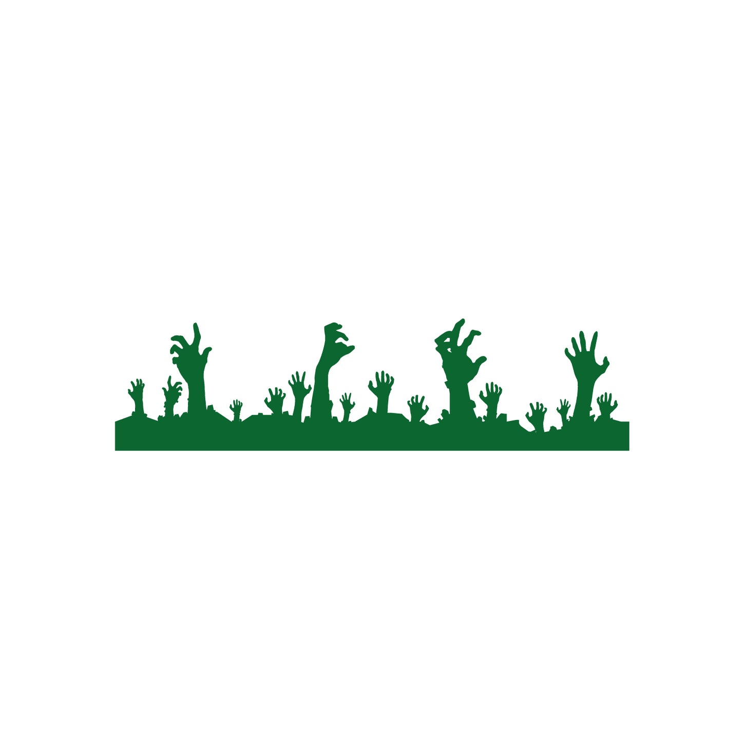 Vinyl Wall Art Decal - Zombie Hands Graveyard - 9" x 35" - Trendy Spooky Cool Halloween Season Design Sticker for Home Living Room Windows Entry Doors Storefront Coffee Shop School Decor