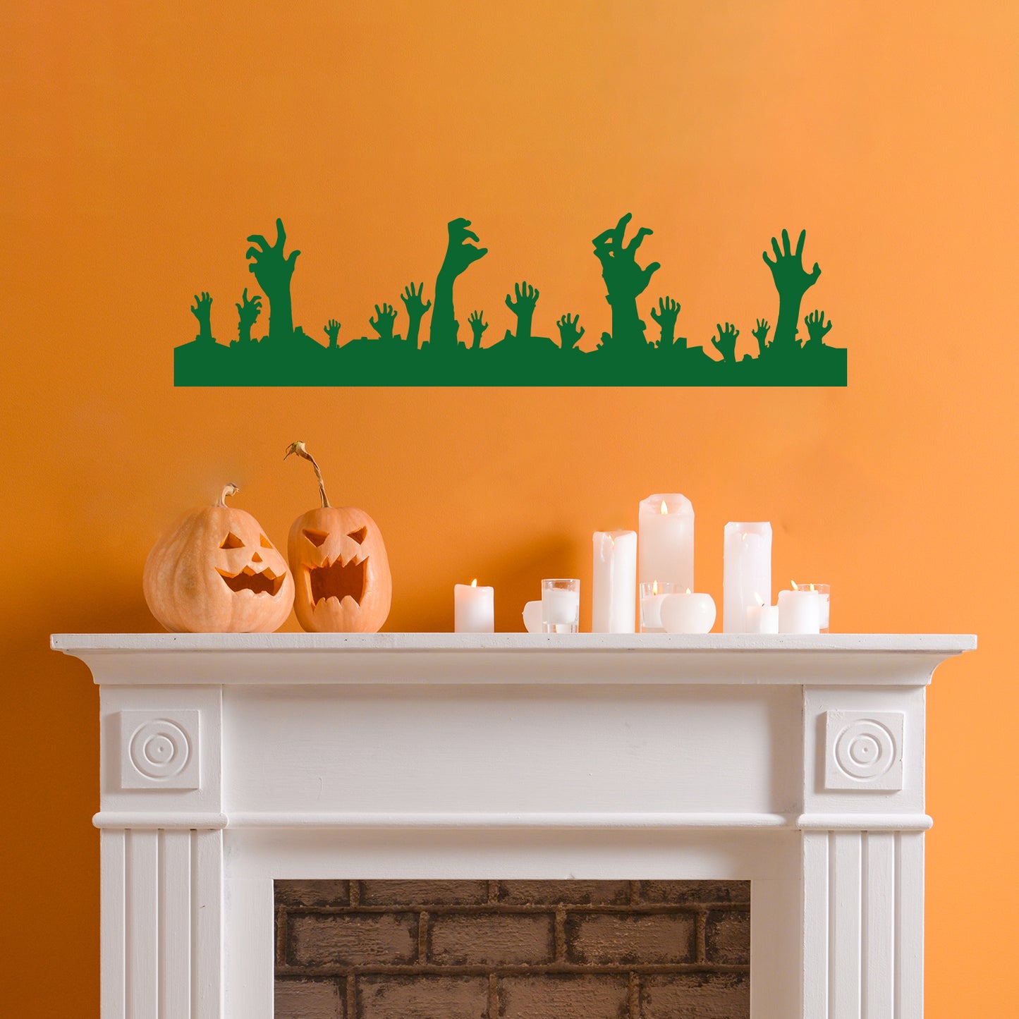 Vinyl Wall Art Decal - Zombie Hands Graveyard - 9" x 35" - Trendy Spooky Cool Halloween Season Design Sticker for Home Living Room Windows Entry Doors Storefront Coffee Shop School Decor
