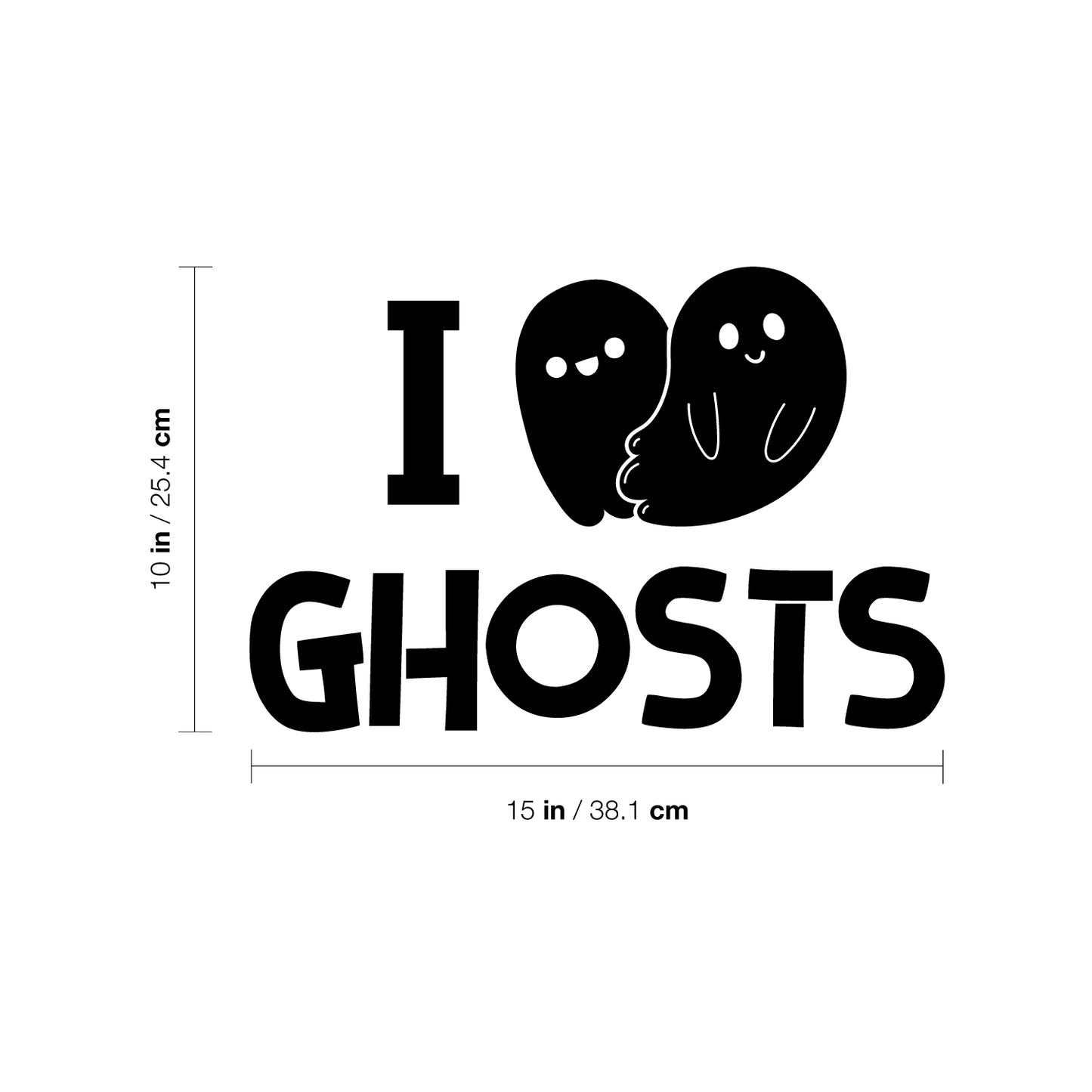 Vinyl Wall Art Decal - I Feel Ghost - 10" x 15" - Heart Design Seasonal Halloween Quote Sticker for Entryway Storefront Office Living Room Cute Spooky Decor
