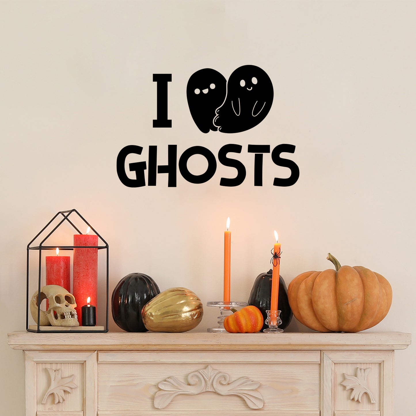 Vinyl Wall Art Decal - I Feel Ghost - 10" x 15" - Heart Design Seasonal Halloween Quote Sticker for Entryway Storefront Office Living Room Cute Spooky Decor