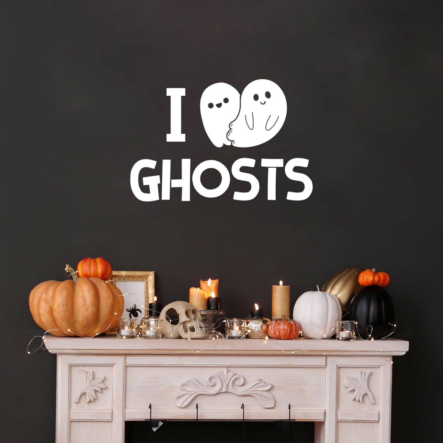 Vinyl Wall Art Decal - I Feel Ghost - 10" x 15" - Heart Design Seasonal Halloween Quote Sticker for Entryway Storefront Office Living Room Cute Spooky Decor