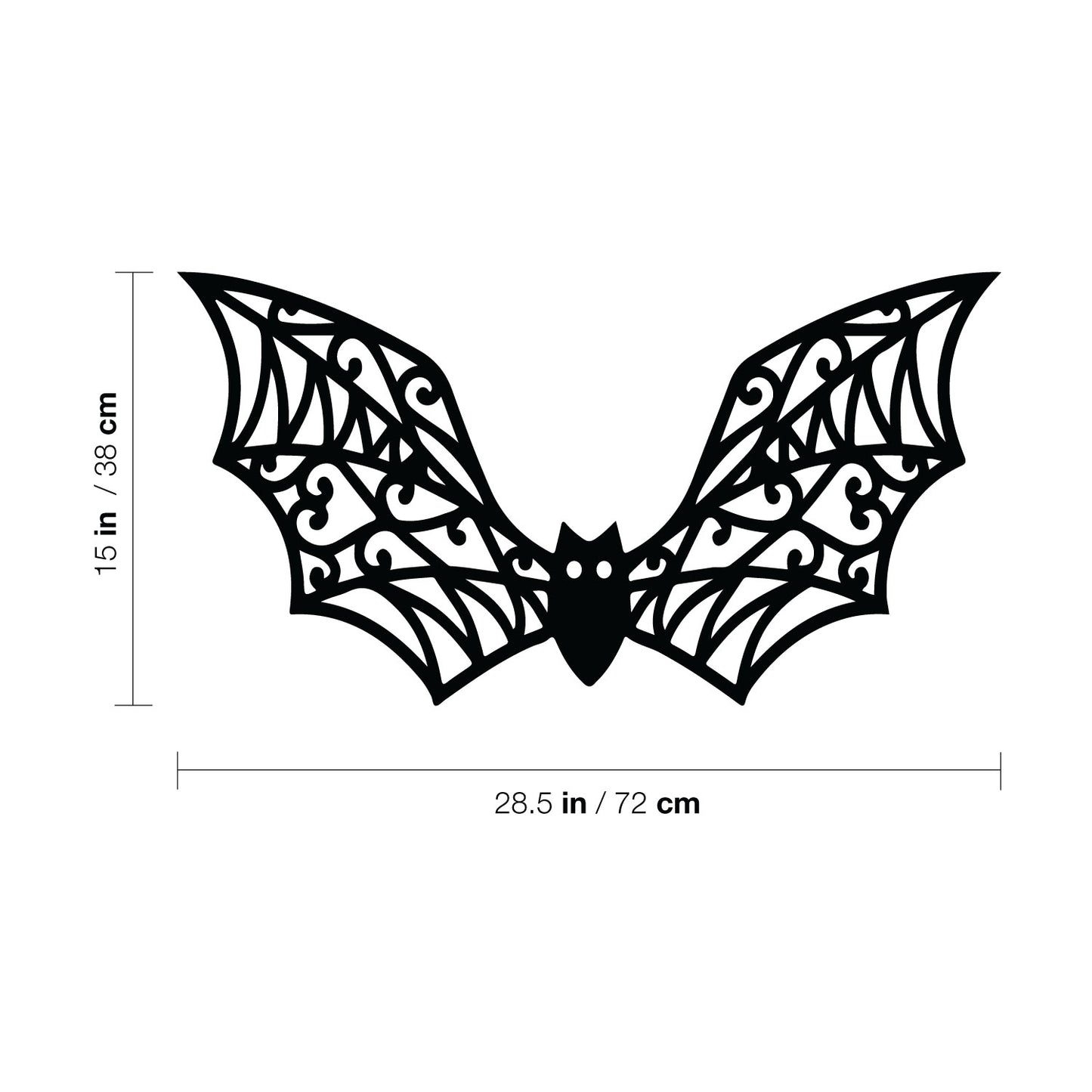 Vinyl Wall Art Decal - Bat Halloween - 28.5" x 15" - Seasonal Cute Shape Horror Sticker for Entryway Storefront Office Living Room Window School Classroom Scary Spooky Decor
