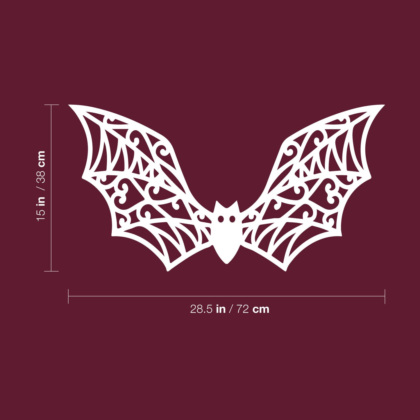 Vinyl Wall Art Decal - Bat Halloween - 28.5" x 15" - Seasonal Cute Shape Horror Sticker for Entryway Storefront Office Living Room Window School Classroom Scary Spooky Decor
