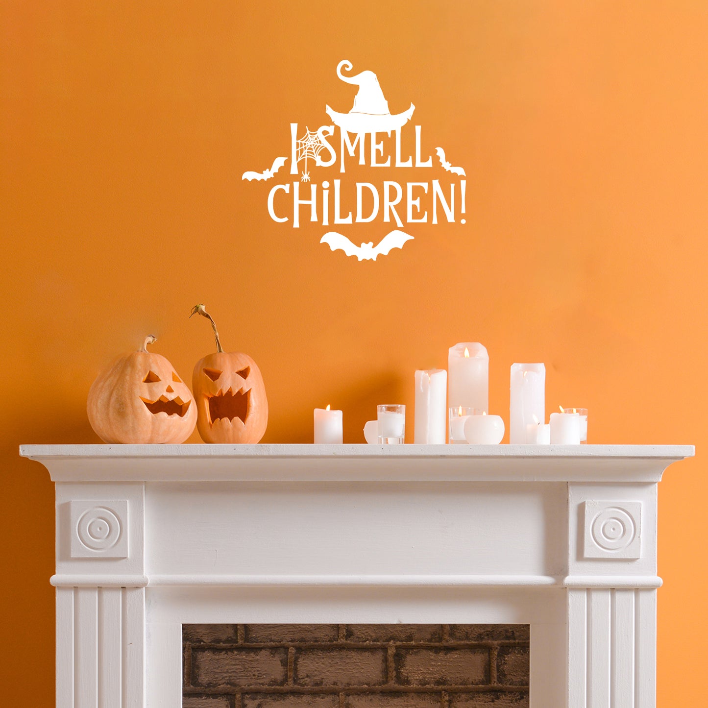 Vinyl Wall Art Decal - I Smell Children! - 18" x 20" - Trendy Funny Halloween Witch Hat Design Sticker for Home Living Room Windows Doors Storefront Office Coffee Shop Spooky Decor