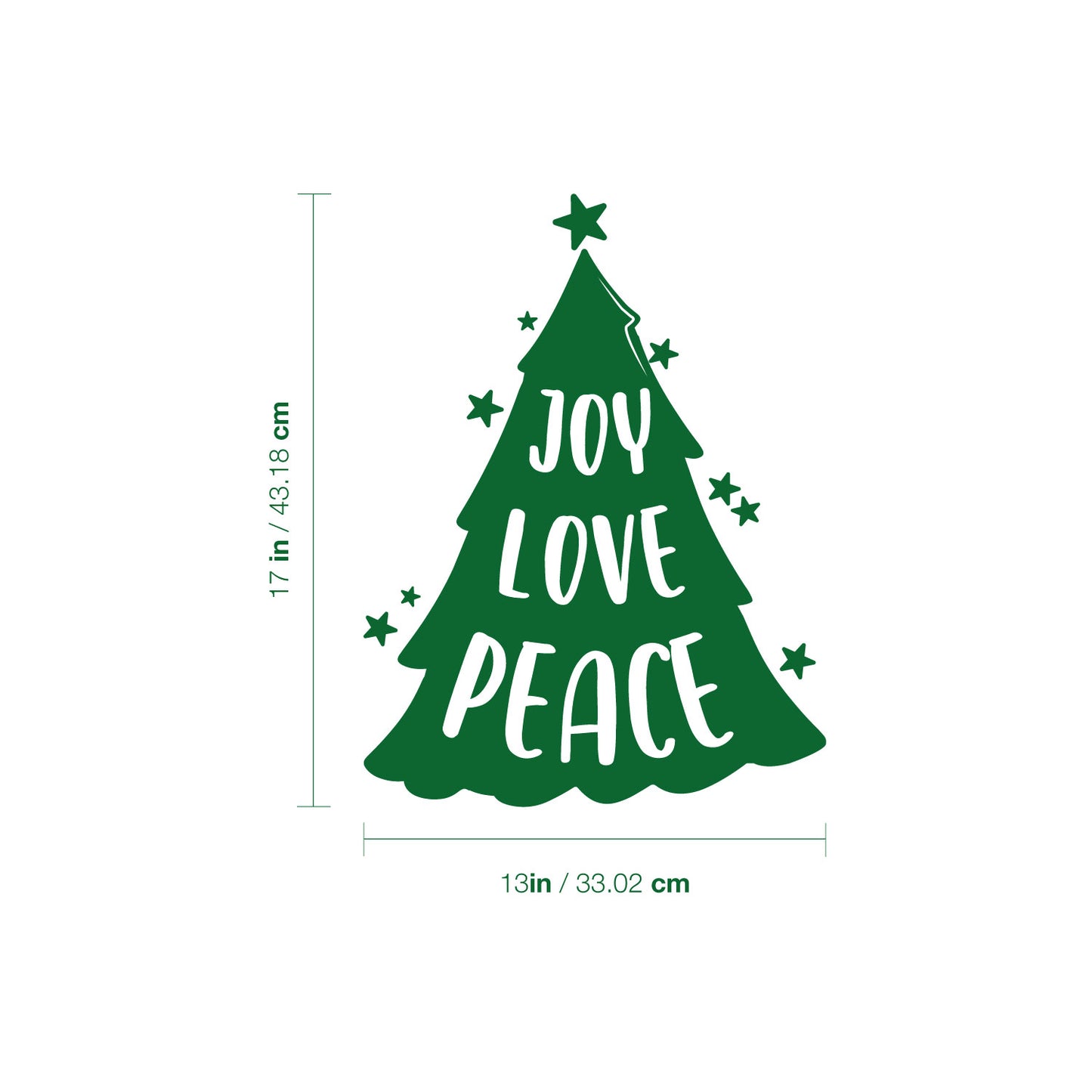 Vinyl Wall Art Decal - Joy Love Peace - Holiday Christmas Decor Seasonal for Home School Living Room Work Office Classroom Store