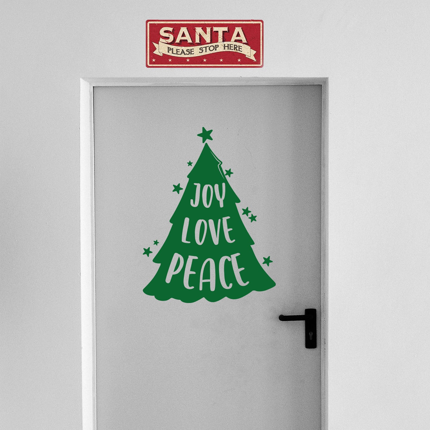 Vinyl Wall Art Decal - Joy Love Peace - Holiday Christmas Decor Seasonal for Home School Living Room Work Office Classroom Store