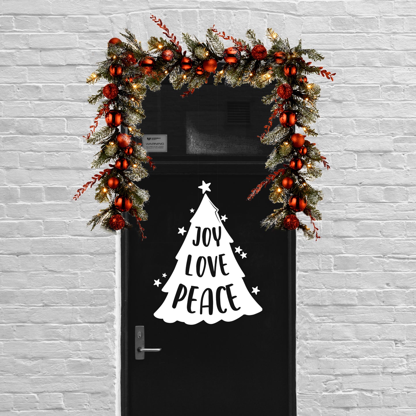 Vinyl Wall Art Decal - Joy Love Peace - Holiday Christmas Decor Seasonal for Home School Living Room Work Office Classroom Store