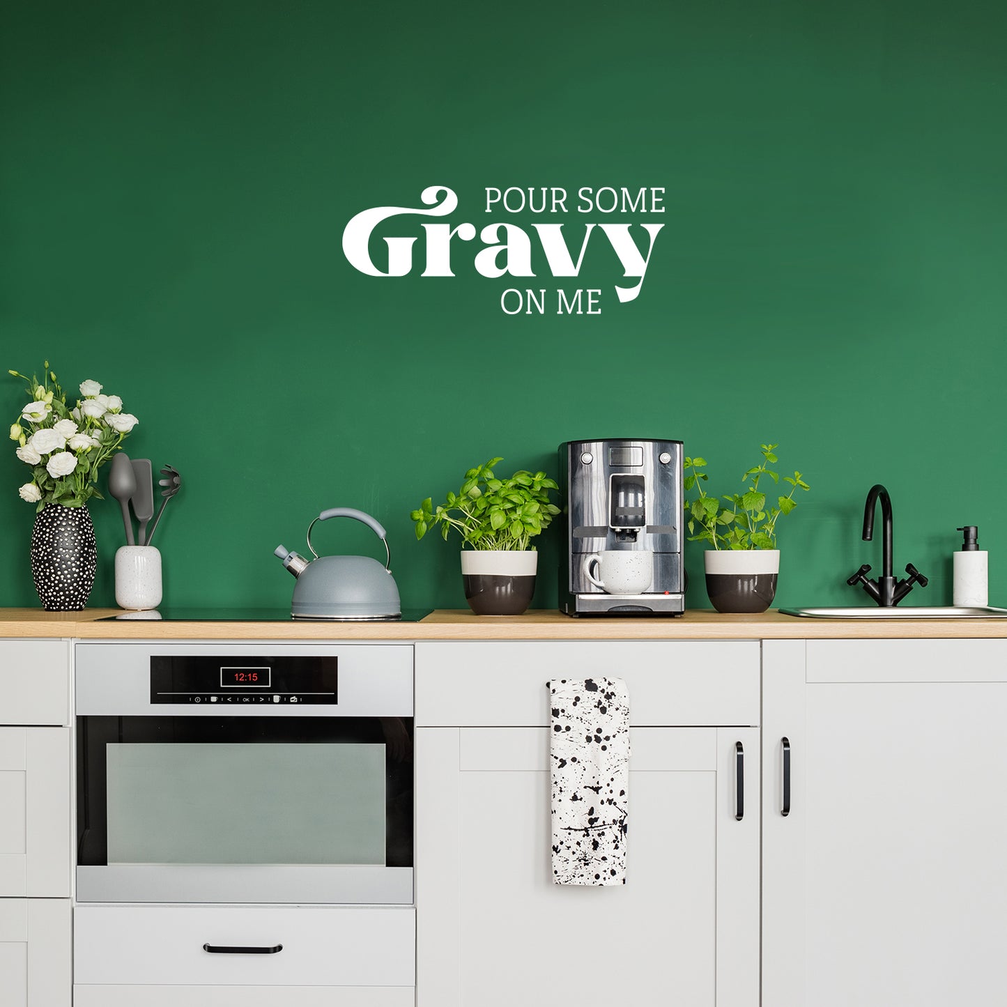 Vinyl Wall Art Decal - Pour Some Gravy On Me - 20" x 25" - Trendy Lovely Funny Thanksgiving Season Quote Sticker for Home Living Room Kitchen Dining Room Restaurant Storefront Decor