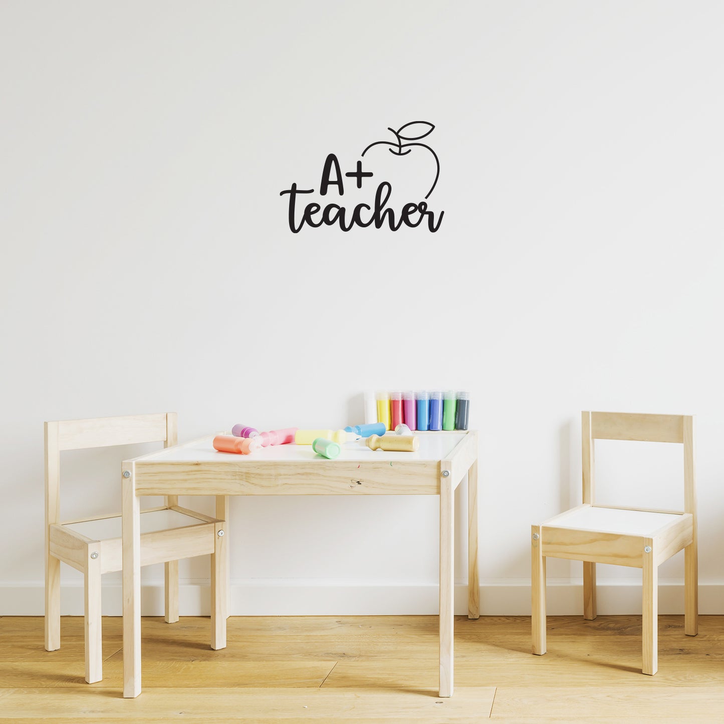 Vinyl Wall Art Decal - A+ Teacher - 17" x 25" - Modern Fun Inspiring Educational Quote Sticker for Home Study School Classroom Teachers Cafeteria Room Daycare Kindergarten Decor