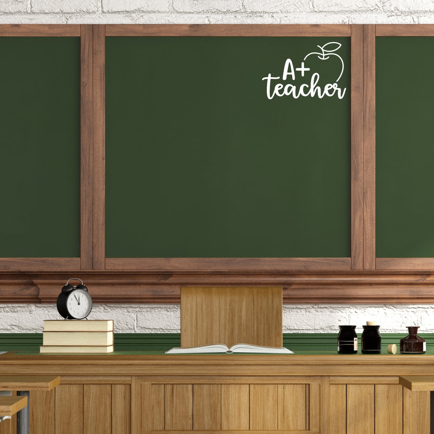 Vinyl Wall Art Decal - A+ Teacher - 17" x 25" - Modern Fun Inspiring Educational Quote Sticker for Home Study School Classroom Teachers Cafeteria Room Daycare Kindergarten Decor