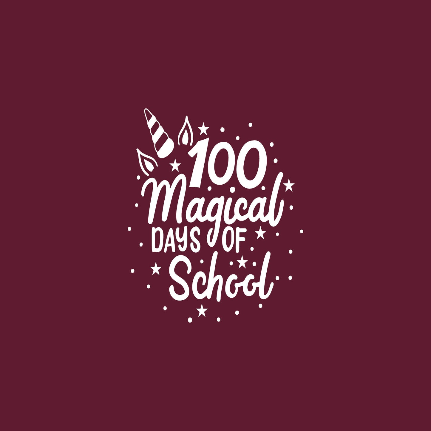 Vinyl Wall Art Decal - 100 Magical Days of School - 16.5" x 13.5" - Lovely Unicorn Design Back to School Quote Sticker for Classroom Kids Room Kindergarten Playroom Preschool Daycare Decor