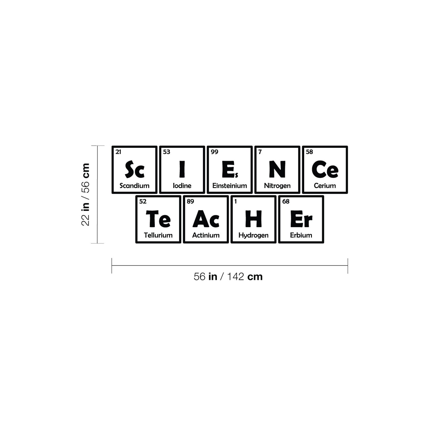 Vinyl Wall Art Decal - Science Teacher - 22" x 56" - Lovely Chemistry Fun Design Back to School Quote Sticker for Classroom Kids Room Kindergarten Playroom Preschool Daycare Decor