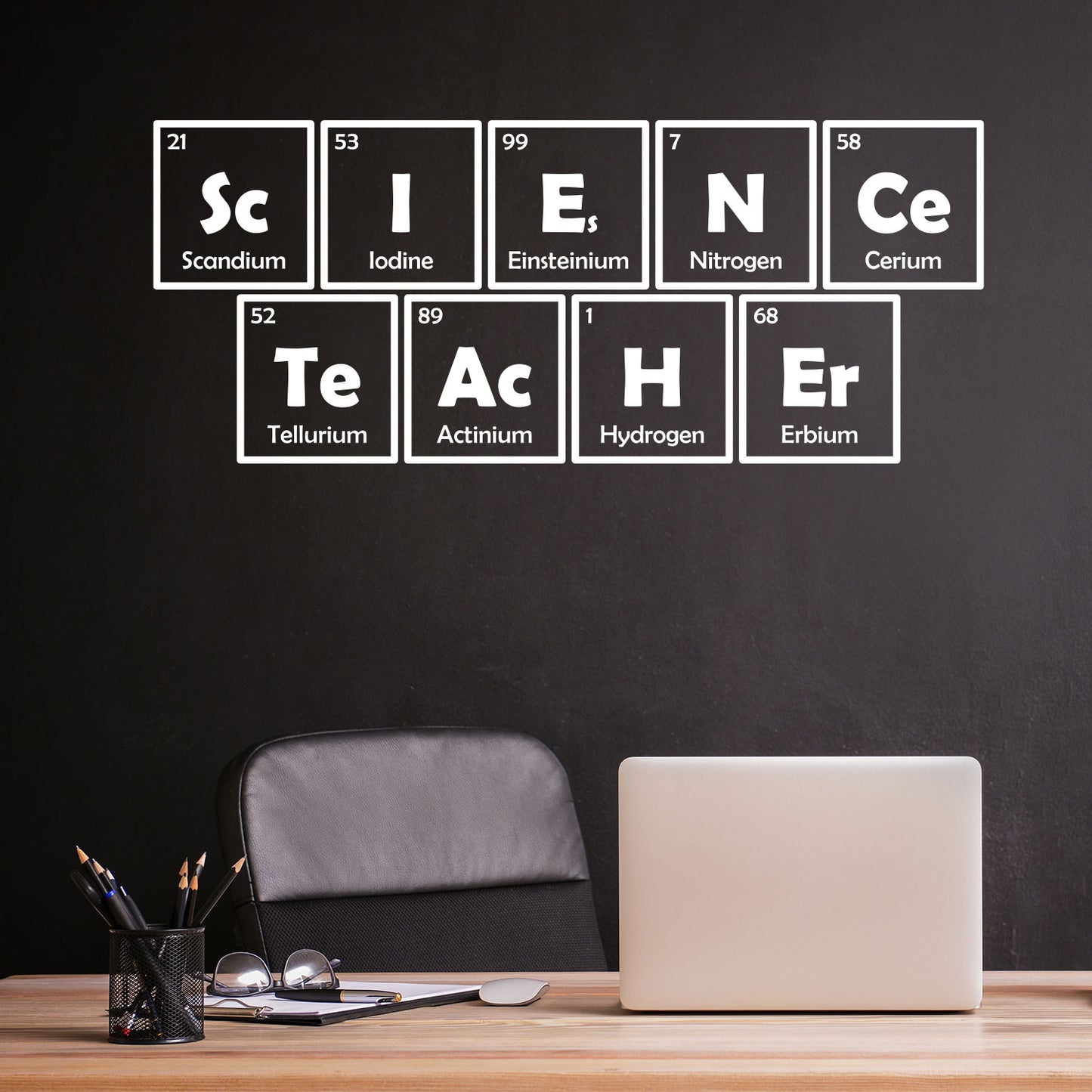 Vinyl Wall Art Decal - Science Teacher - 22" x 56" - Lovely Chemistry Fun Design Back to School Quote Sticker for Classroom Kids Room Kindergarten Playroom Preschool Daycare Decor