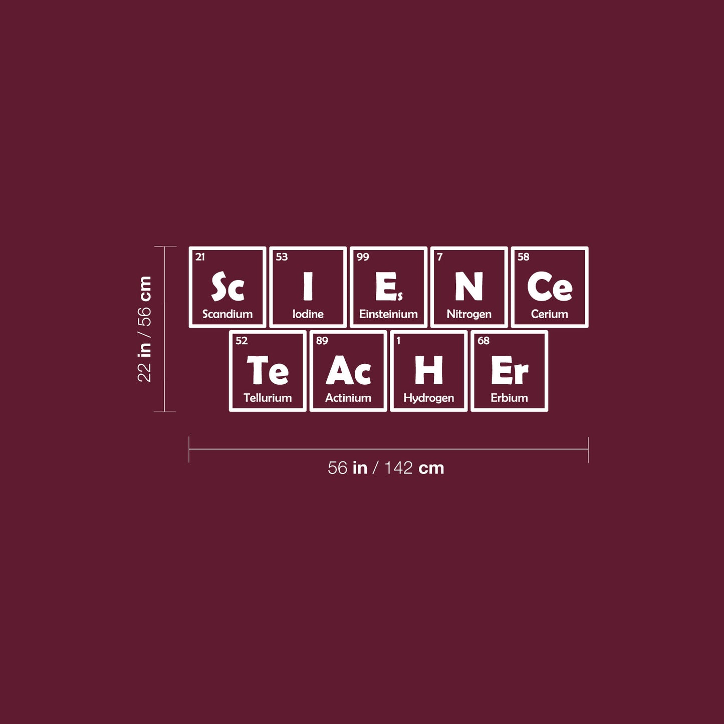 Vinyl Wall Art Decal - Science Teacher - 22" x 56" - Lovely Chemistry Fun Design Back to School Quote Sticker for Classroom Kids Room Kindergarten Playroom Preschool Daycare Decor
