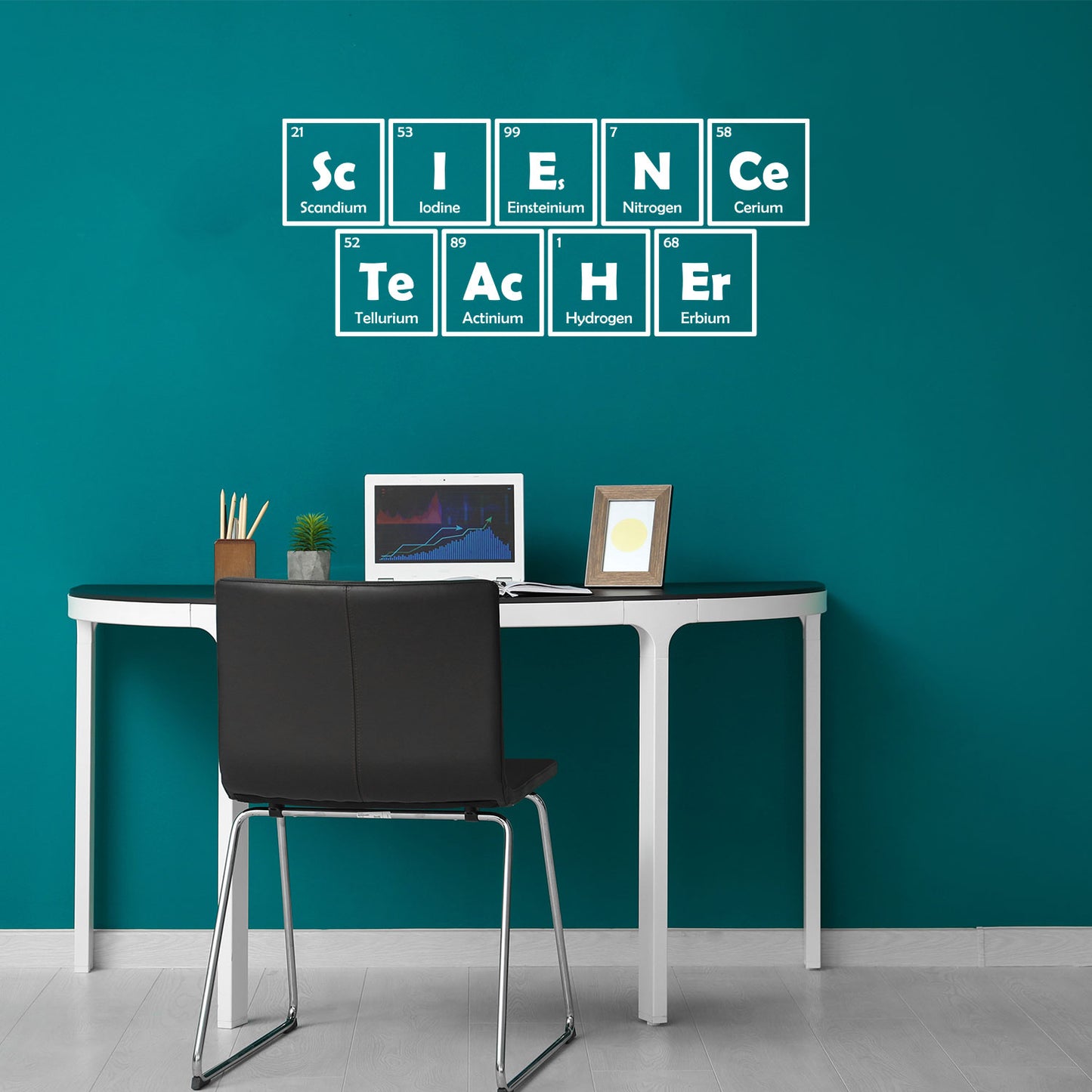 Vinyl Wall Art Decal - Science Teacher - 22" x 56" - Lovely Chemistry Fun Design Back to School Quote Sticker for Classroom Kids Room Kindergarten Playroom Preschool Daycare Decor