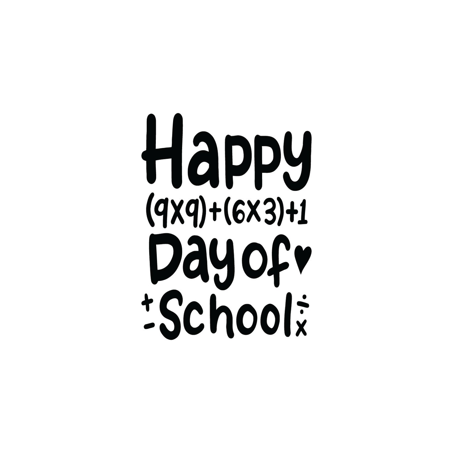 Vinyl Wall Art Decal - Happy Days of School - 15" x 13.5" - Trendy Fun Math Design Back to School Quote Sticker for Classroom Kids Room Kindergarten Playroom Preschool Daycare Decor
