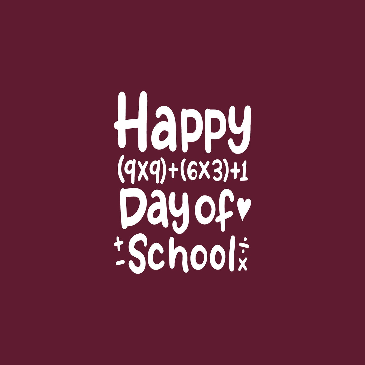 Vinyl Wall Art Decal - Happy Days of School - 15" x 13.5" - Trendy Fun Math Design Back to School Quote Sticker for Classroom Kids Room Kindergarten Playroom Preschool Daycare Decor