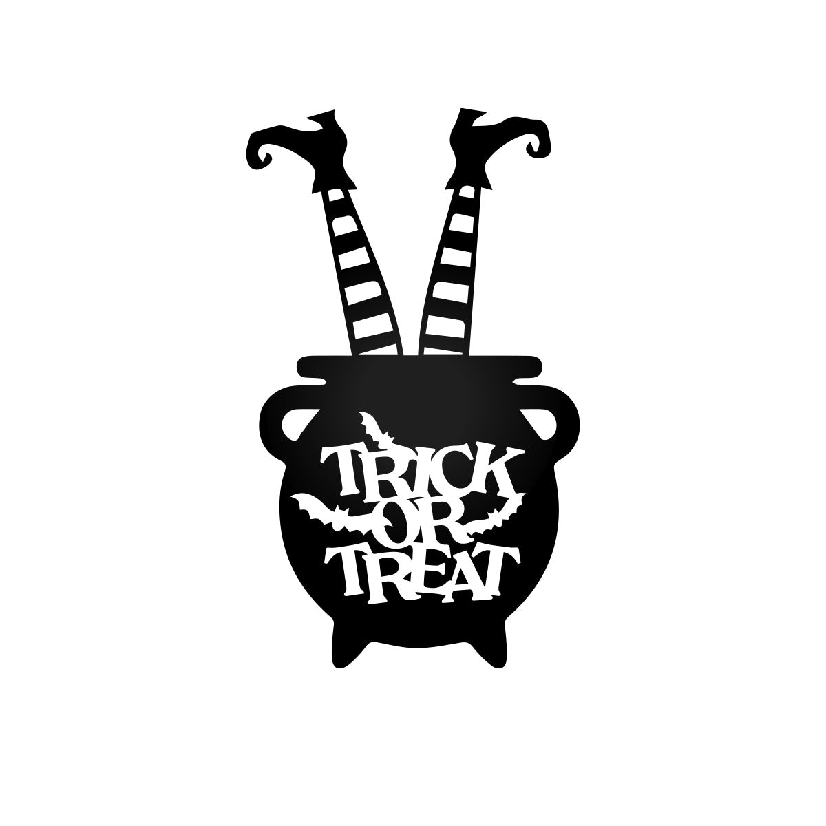 Vinyl Wall Art Decal - Trick or Treat Cauldron 22'' x 13'' - Fun Halloween, Seasonal Decor - Teens, Adults, Indoor, Outdoor, Wall, Door, Window, Living Room, Office