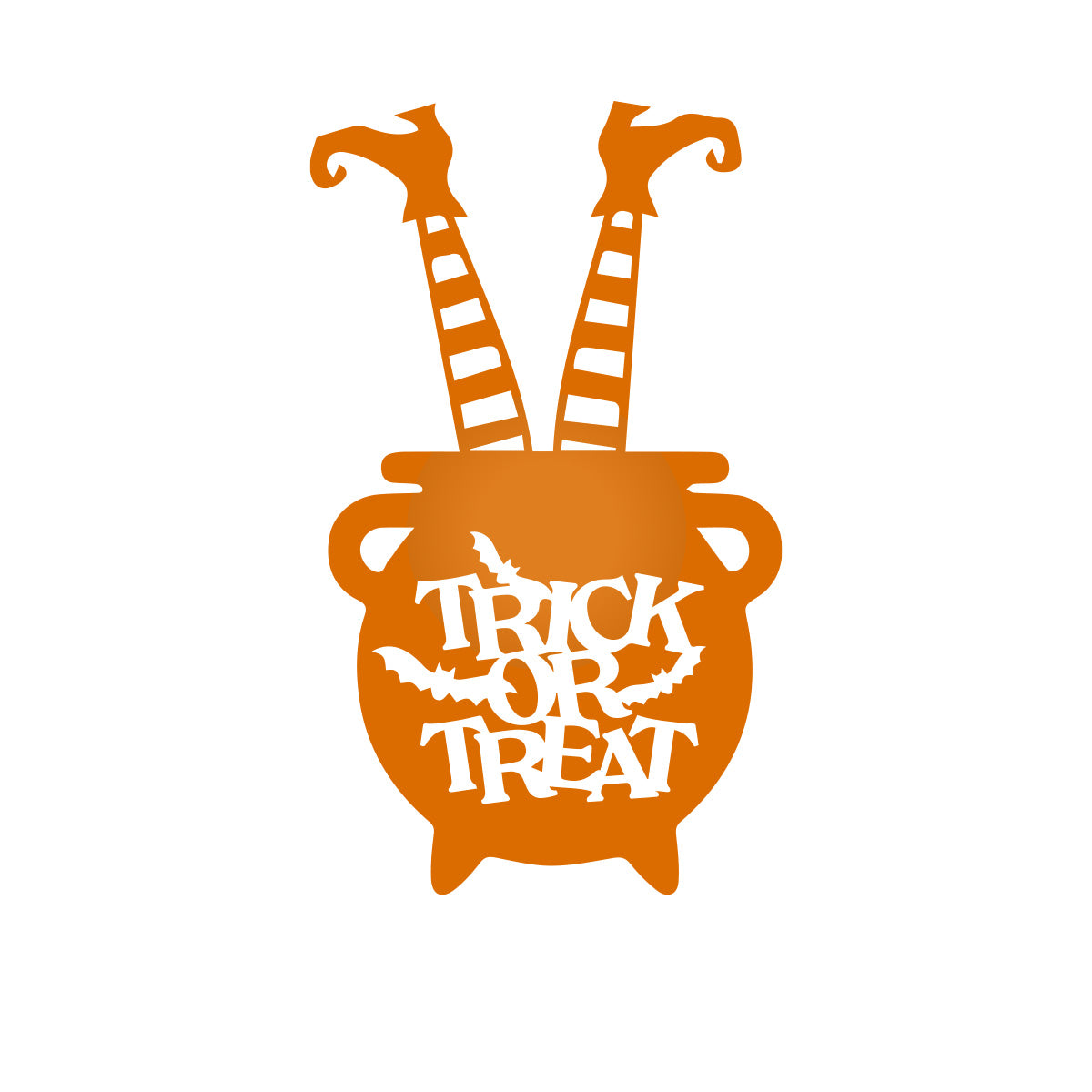 Vinyl Wall Art Decal - Trick or Treat Cauldron 22'' x 13'' - Fun Halloween, Seasonal Decor - Teens, Adults, Indoor, Outdoor, Wall, Door, Window, Living Room, Office