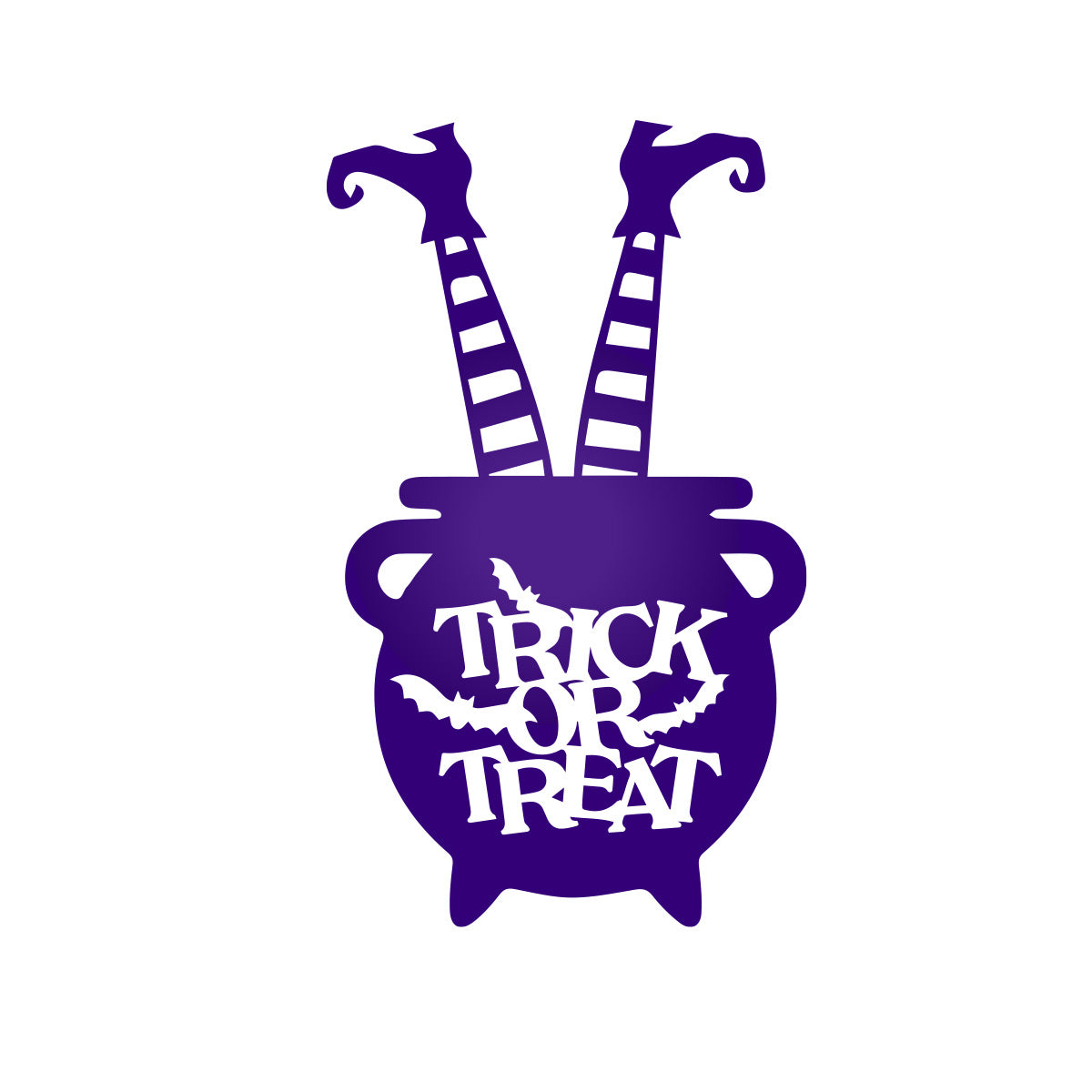 Vinyl Wall Art Decal - Trick or Treat Cauldron 22'' x 13'' - Fun Halloween, Seasonal Decor - Teens, Adults, Indoor, Outdoor, Wall, Door, Window, Living Room, Office