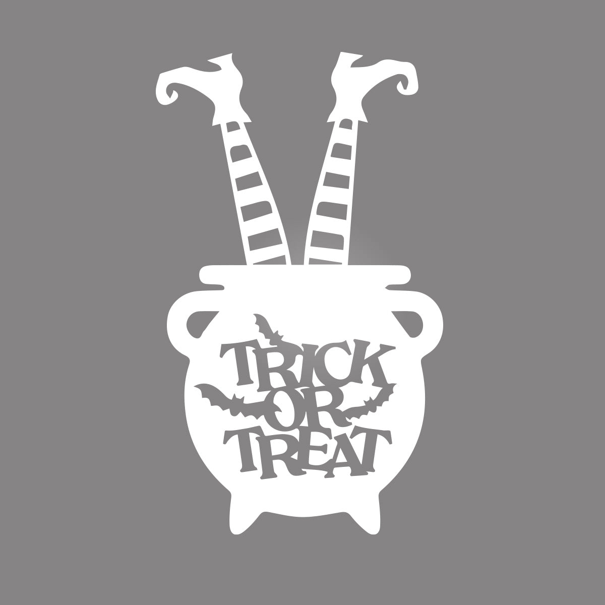 Vinyl Wall Art Decal - Trick or Treat Cauldron 22'' x 13'' - Fun Halloween, Seasonal Decor - Teens, Adults, Indoor, Outdoor, Wall, Door, Window, Living Room, Office