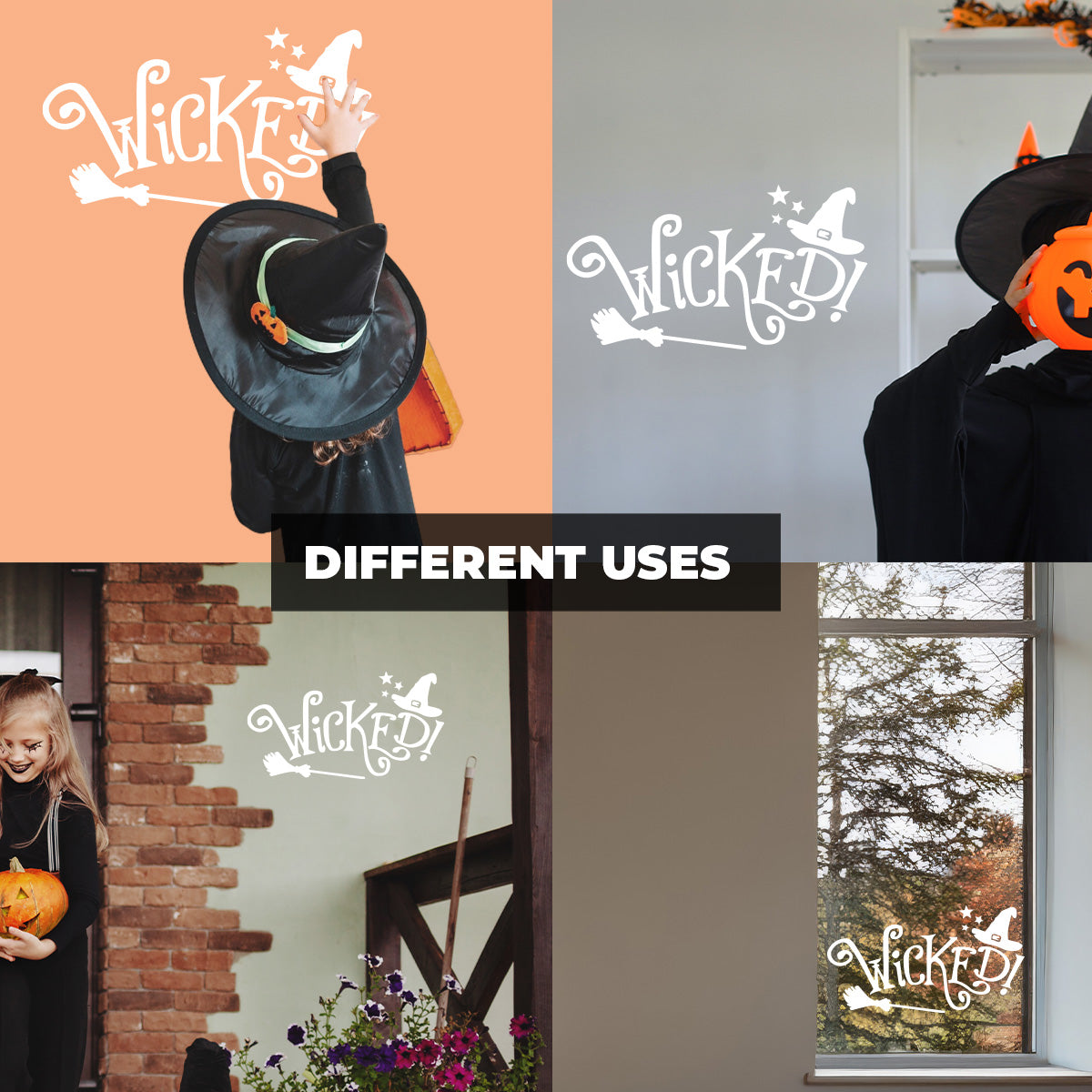 Vinyl Wall Art Decal - Magical Halloween Wicked 16" x 29" - Halloween Decoration, Seasonal Decor - Teens, Adults, Indoor, Outdoor, Wall, Door, Window, Living Room, Office