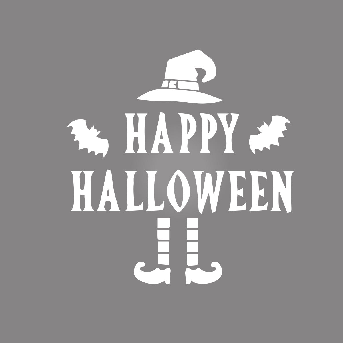 Vinyl Wall Art Decal - Happy Halloween Witch Hat 22" x 21" - Halloween Decoration, Seasonal Decor - Teens, Adults, Indoor, Outdoor, Wall, Door, Window, Living Room, Office