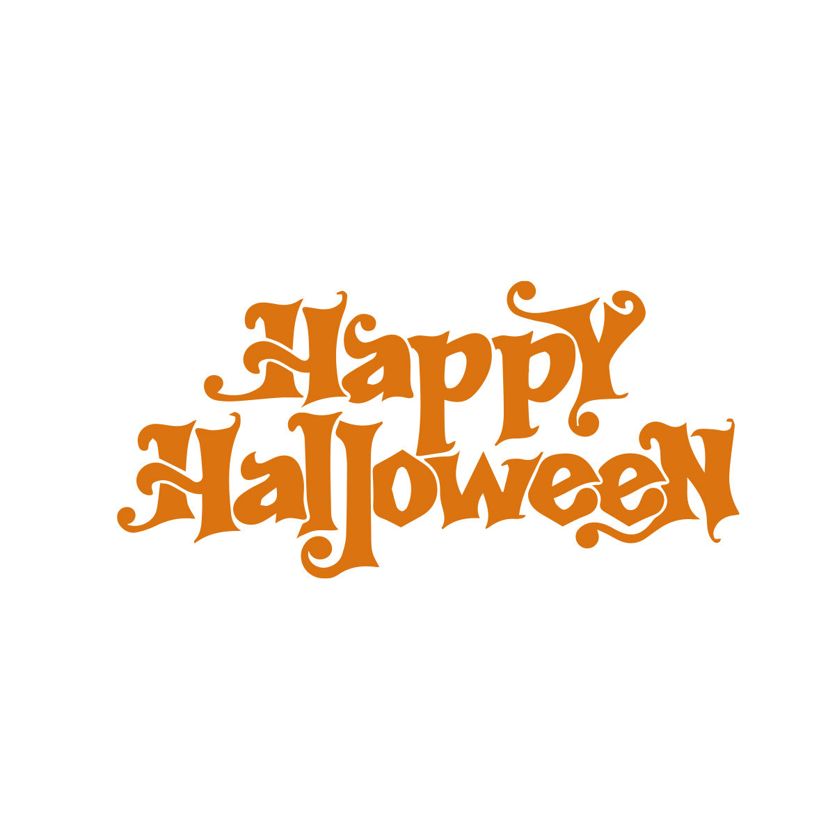 Vinyl Wall Art Decal - Happy Halloween Calligraphy 16" x 33" - Halloween Decoration, Seasonal Decor - Teens, Adults, Indoor, Outdoor, Wall, Door, Window, Living Room, Office