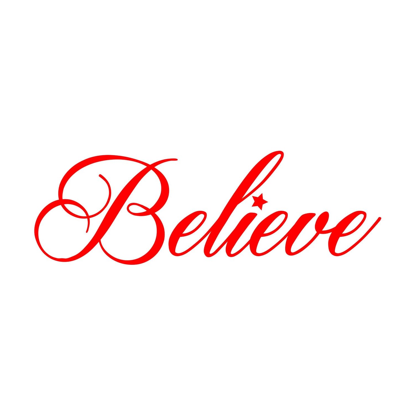 Chic Holiday Believe Vinyl Wall Art Decal - 12.5" x 35" Decoration Vinyl Sticker