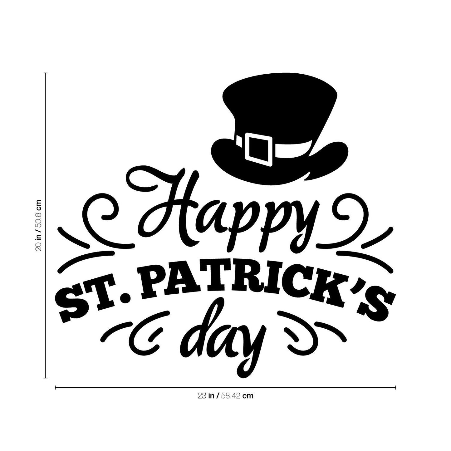 St Patrick’s Day Vinyl Wall Art Decal - Happy St Patrick’s Day - 20" x 23" - St Patty’s Holiday Home Living Room Bedroom Sticker - Indoor Outdoor Office Workplace Apartment Decor