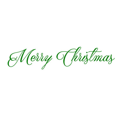 Merry Christmas Front Door Vinyl Wall Art Decal - 3" x 16.5" Holiday Seasonal Decoration Vinyl Sticker