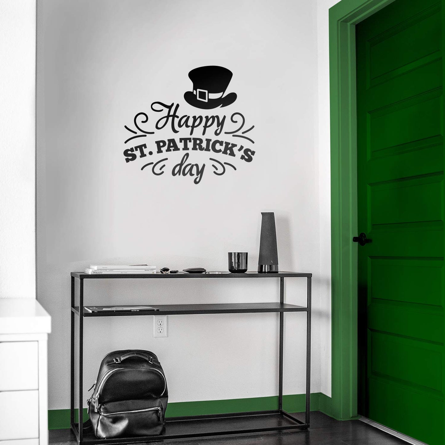 St Patrick’s Day Vinyl Wall Art Decal - Happy St Patrick’s Day - 20" x 23" - St Patty’s Holiday Home Living Room Bedroom Sticker - Indoor Outdoor Office Workplace Apartment Decor