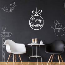 Vinyl Wall Art Decal - Merry Christmas Ornament - 26" x 17" - Trendy Cute Inspirational Christmas Holiday Season Quote Sticker for Living Dining Room Entry Door Storefront Shop Decor