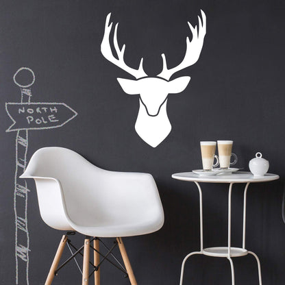 Chic Holiday Deer Outline Vinyl Wall Art Decal - 31" x 16" Decoration Vinyl Sticker - Animal Vinyl Decal - Nature Vinyl Sticker - Removable Vinyl Sticker Decal - Holiday Vinyl Decal Wall Decoration