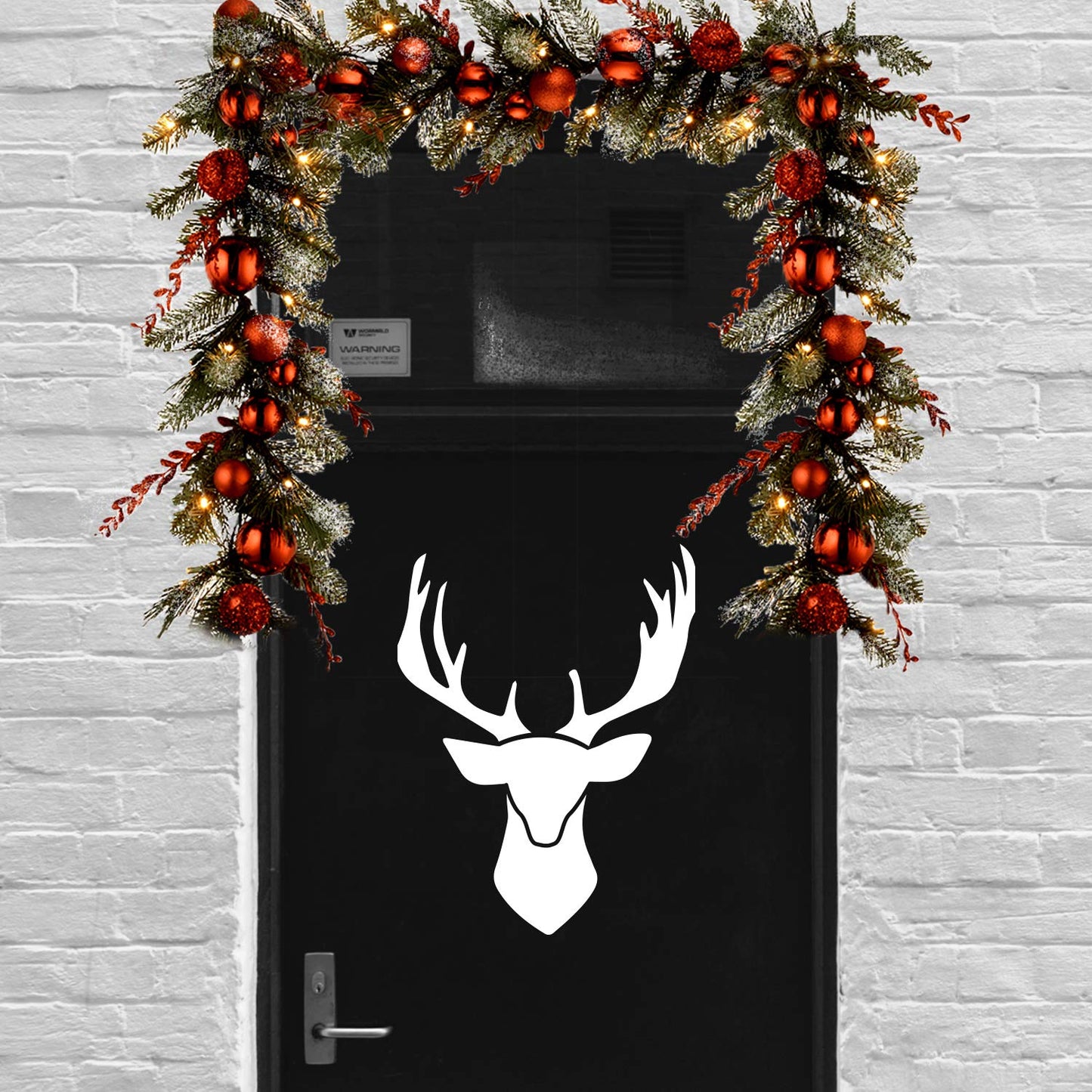 Chic Holiday Deer Outline Vinyl Wall Art Decal - 31" x 16" Decoration Vinyl Sticker - Animal Vinyl Decal - Nature Vinyl Sticker - Removable Vinyl Sticker Decal - Holiday Vinyl Decal Wall Decoration