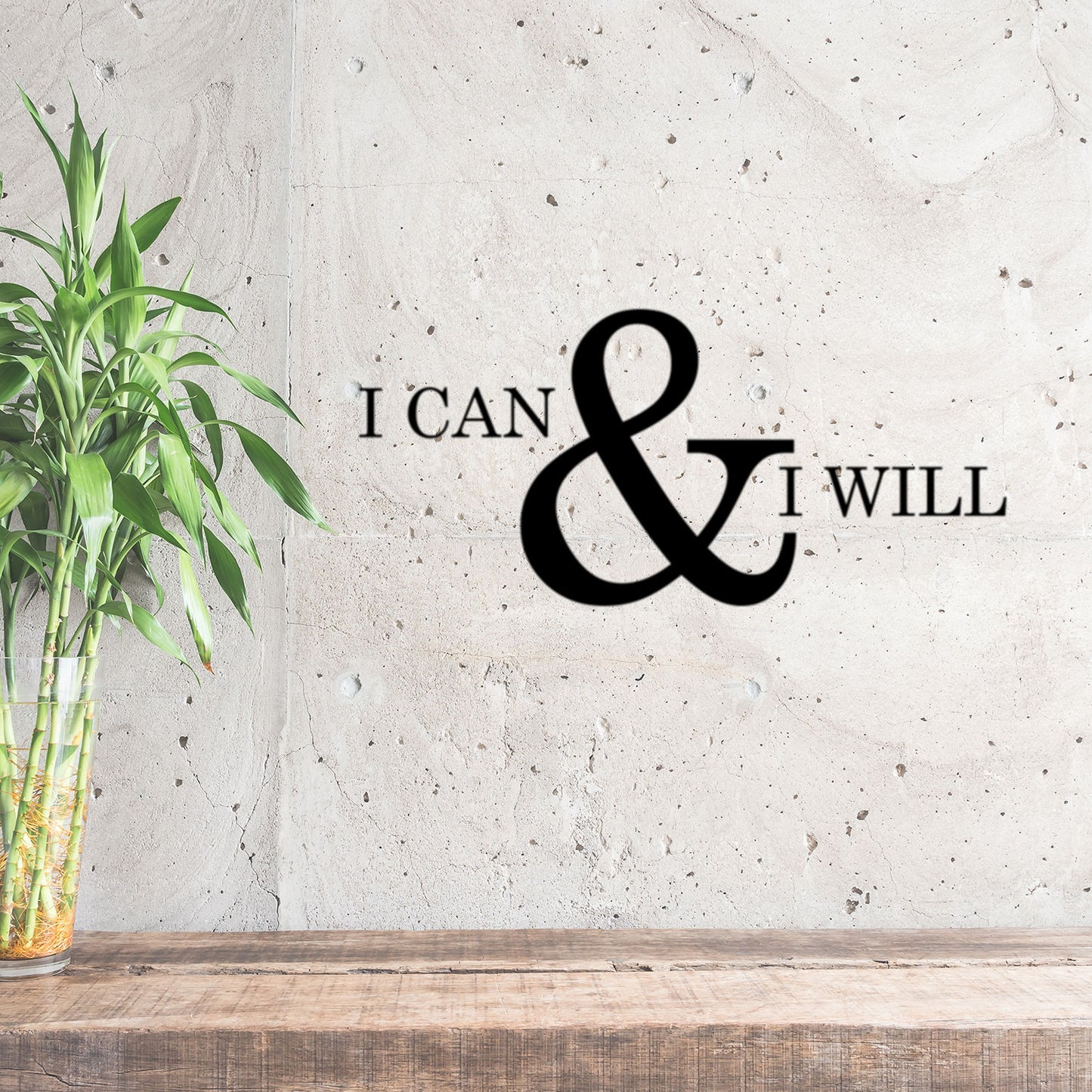 Motivational and Inspirational do it Yourself Art Decal/I can and I Will 11" x 23" Wall Decoration Vinyl Sticker.